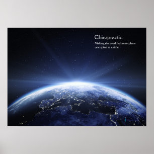Earth with lights of Europe Chiropractic Poster