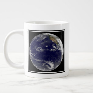Earth With Three Tropical Cyclones In The Pacific. Large Coffee Mug