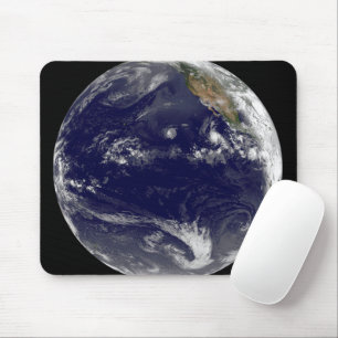 Earth With Three Tropical Cyclones In The Pacific. Mouse Mat