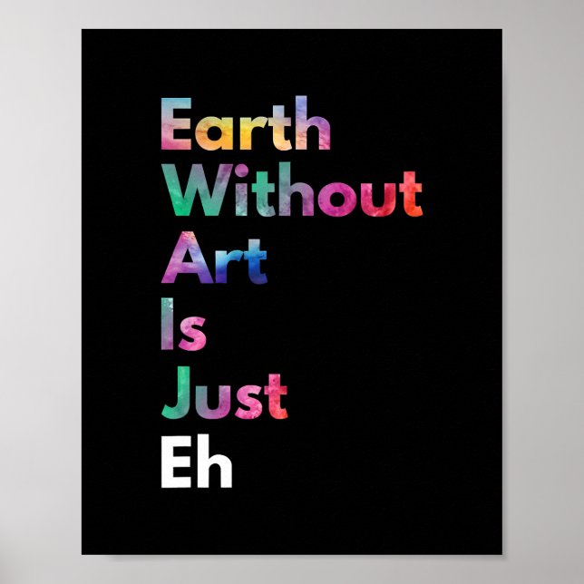 Earth Without Art Is Just Eh Funny Earth Day Art Poster (Front)