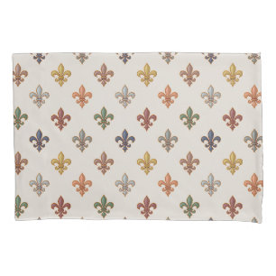 Earth Woodlands Fleur-de-lis Design Light Pillowcase