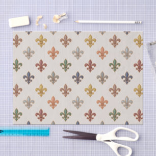 Earth Woodlands Fleur-de-lis Design Light Tissue Paper