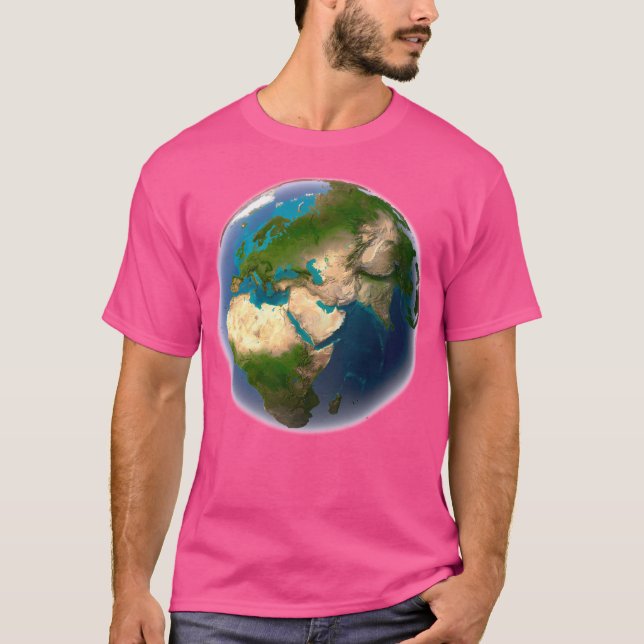 Earth World Globe Map Planet T-Shirt (Front)