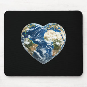 Earth World Heart - Happy Earth Day - Save The Pla Mouse Mat