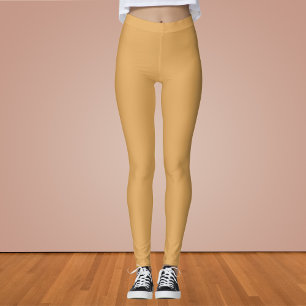 Earth Yellow Solid Colour Leggings