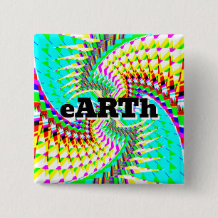 eARTh ( you may change the word ) 15 Cm Square Badge