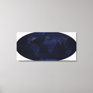 Earth�s human-generated nighttime lights Canvas Print