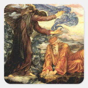 Earthbound by Evelyn De Morgan, Victorian Art Square Sticker