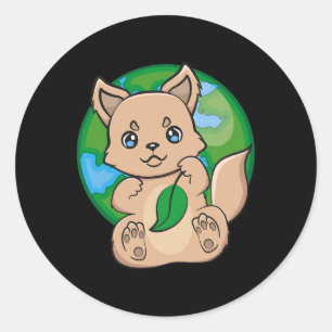 Earthday Everyday Dingo Love World Earth Day Recyc Classic Round Sticker