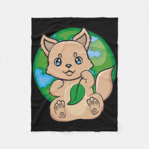 Earthday Everyday Dingo Love World Earth Day Recyc Fleece Blanket