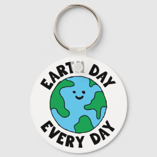 EarthDay Everyday Ecofriendly Icon Happy Earth Cli Key Ring