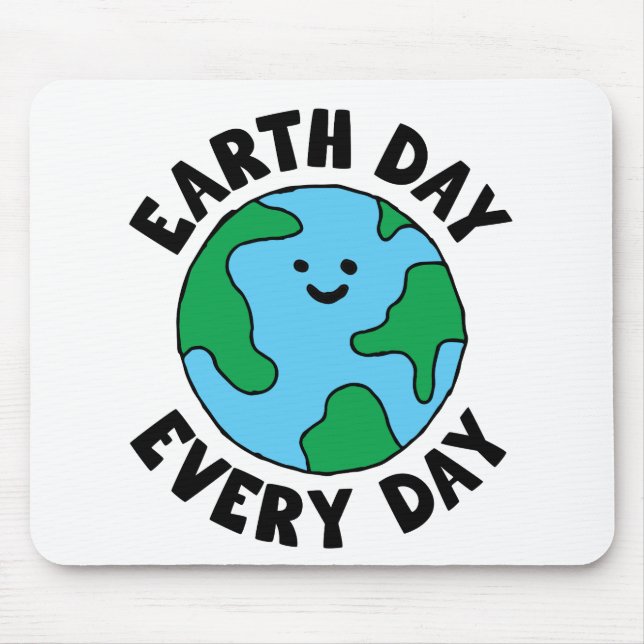 EarthDay Everyday Ecofriendly Icon Happy Earth Cli Mouse Mat (Front)