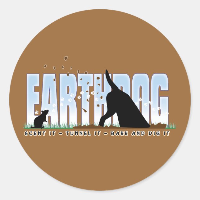 Earthdog colour design classic round sticker (Front)
