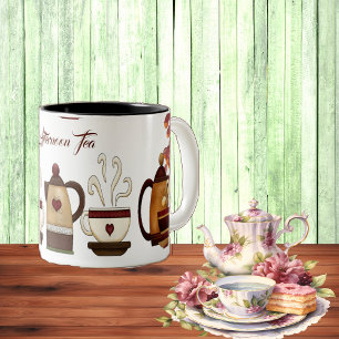 Earthen Brown Mud Teapot Afternoon High Tea Party  Two-Tone Coffee Mug