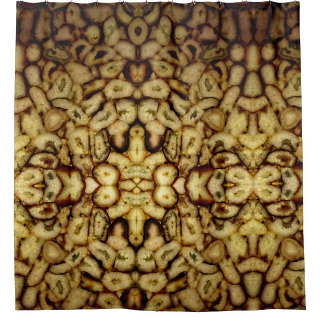 Earthen Green gold Quartz Agates  Shower Curtain (Front)
