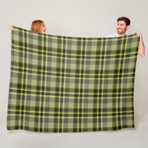Earthen Green Plaid Fleece Blanket, 30"x40" Blanket