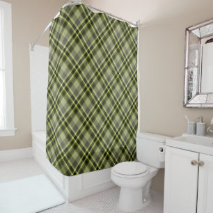 Earthen Green Plaid Shower Curtain
