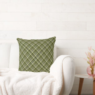 Earthen Green Plaid Throw Pillow 20" x 20"
