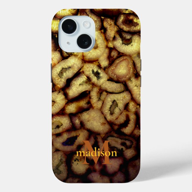 Earthen Green Quartz Agates monogram Case-Mate iPhone Case (Back)