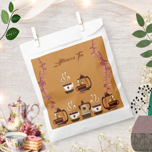 Earthen Mud Brown Teapot Cup Afternoon Tea Party  Favour Bags