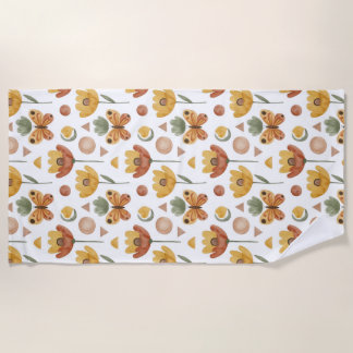 Earthen Petals & Wings Beach Towel