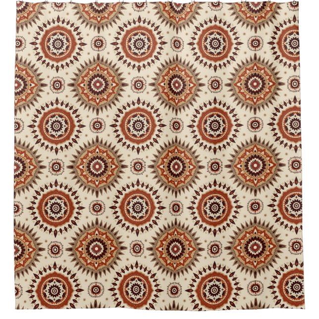 Earthen Radiance Mandala Shower Curtain (Front)