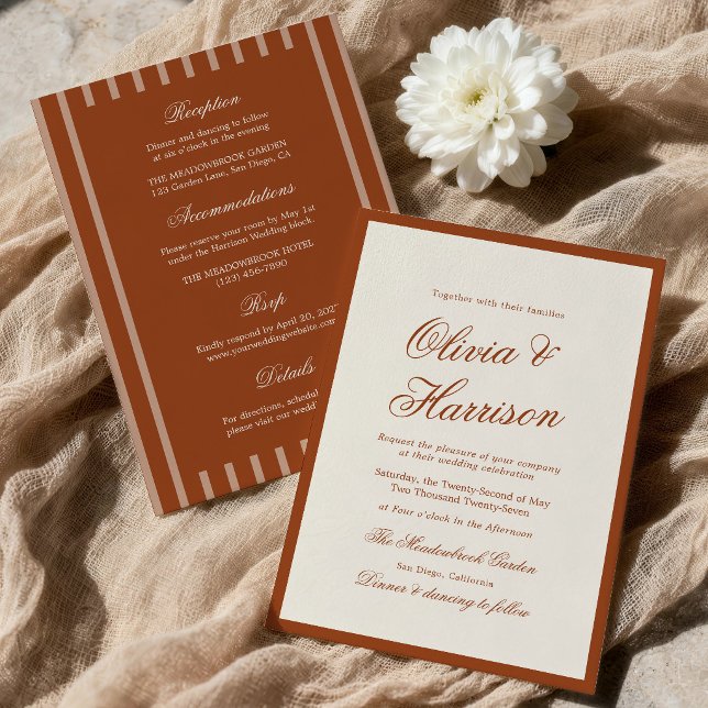 Earthly Chic Terracotta All In One Invitation (Creator Uploaded)