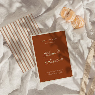 Earthly Chic Terracotta Save The Date Card