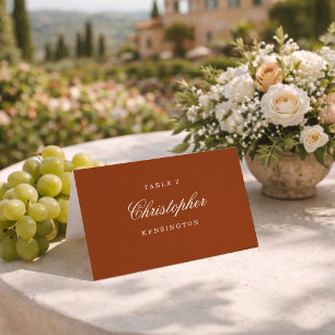 Earthly Chic Terracotta Wedding Place Card