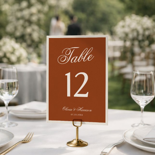 Earthly Chic Terracotta Wedding Table Number (Creator Uploaded)