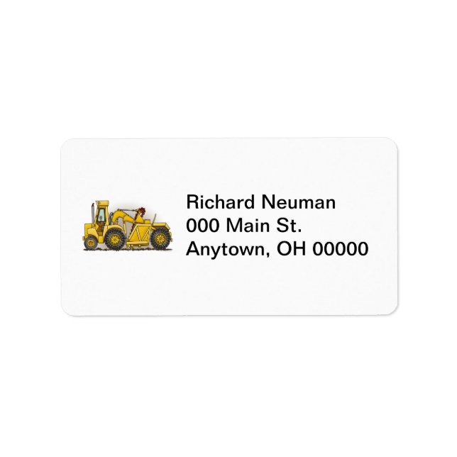Earthmover Construction Label (Front)