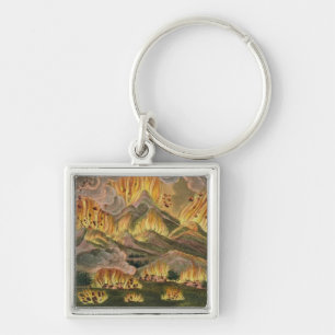 Earthquake and Eruption of the Mountain of Asama-y Key Ring