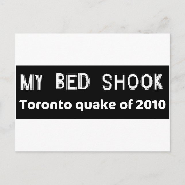 EARTHQUAKE Toronto Postcard (Front)