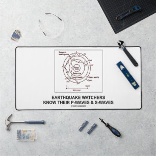 Earthquake Watchers Know Their P-Waves S-Waves Desk Mat