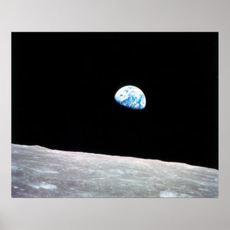 Earthrise from moon poster
