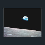 Earthrise Holiday Postcard<br><div class="desc">Apollo 8, the first manned mission to the moon, entered lunar orbit on Christmas Eve, Dec. 24, 1968. That evening, the astronauts-Commander Frank Borman, Command Module Pilot Jim Lovell, and Lunar Module Pilot William Anders-held a live broadcast from lunar orbit, in which they showed pictures of the Earth and moon...</div>