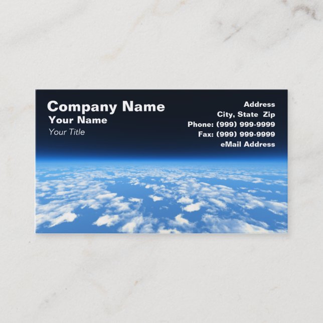 Earth's Atmosphere from Outer Space Business Card (Front)
