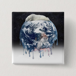 Earth's Bear Hug (w/Half Universe Background) 15 Cm Square Badge