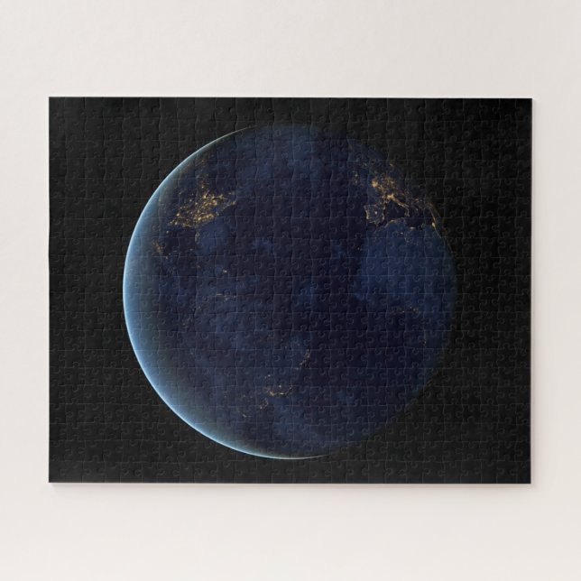 Earth's City Lights At Night Jigsaw Puzzle (Horizontal)