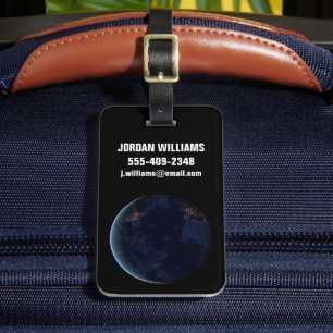 Earth's City Lights At Night Luggage Tag