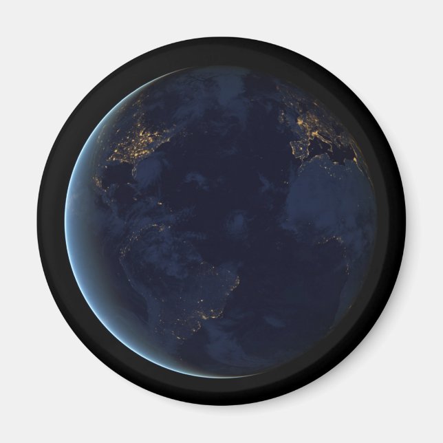 Earth's City Lights At Night Magnet (Front)