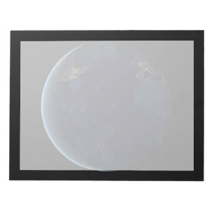 Earth's City Lights At Night Notepad