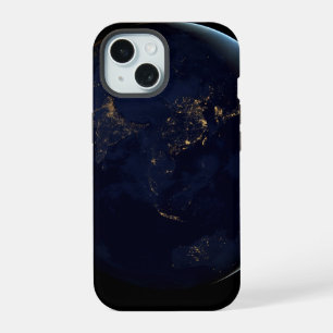 Earth's City Lights At Night On Asia And Australia iPhone 15 Case