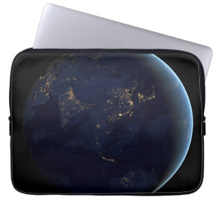 Earth's City Lights At Night On Asia And Australia Laptop Sleeve