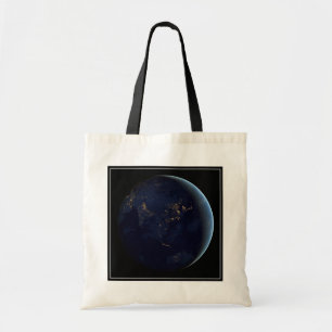 Earth's City Lights At Night On Asia And Australia Tote Bag