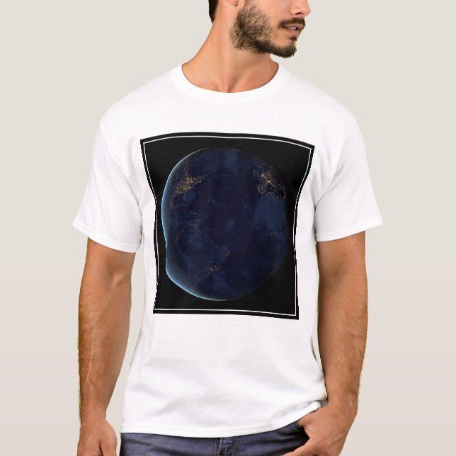 Earth's City Lights At Night T-Shirt (Front)