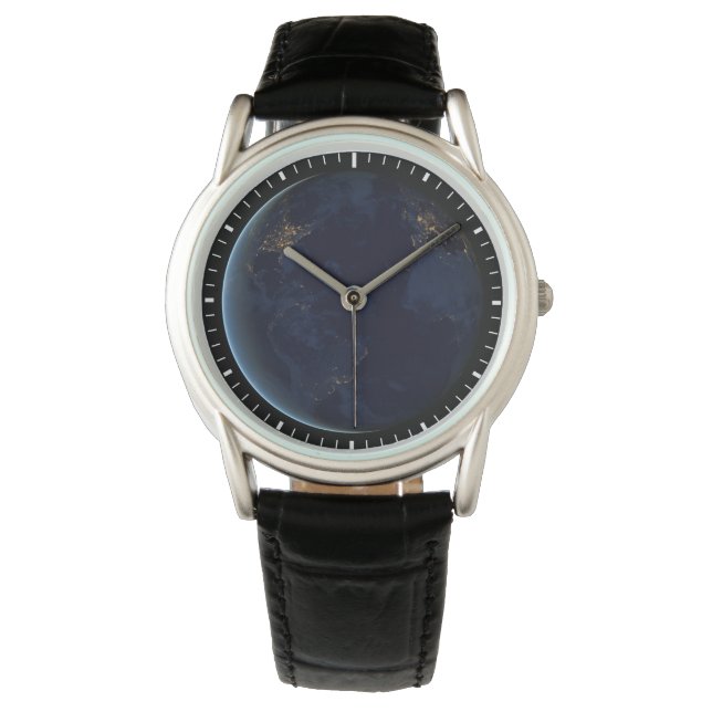 Earth's City Lights At Night Watch (Front)