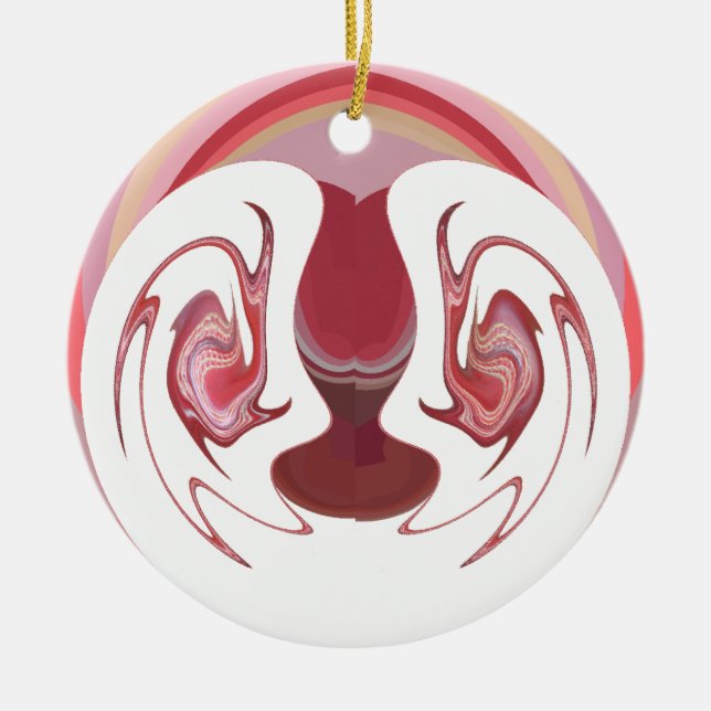 Earth's Embers: Textured Tapestry of Africa Ceramic Tree Decoration (Front)