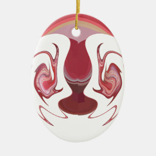 Earth's Embers: Textured Tapestry of Africa Ceramic Tree Decoration