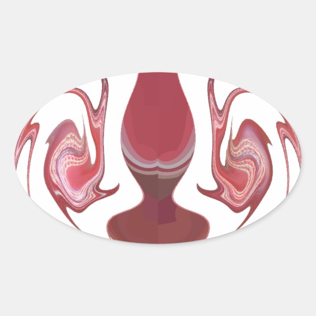 Earth's Embers: Textured Tapestry of Africa Oval Sticker (Front)